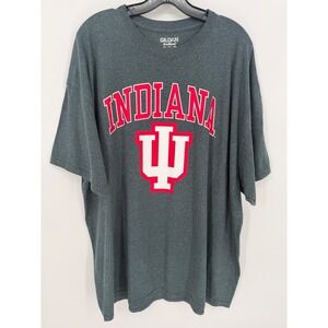 Gildan‎ Indiana Hoosiers Crimson White Graphic T Shirt Mens 2XL DryBlend